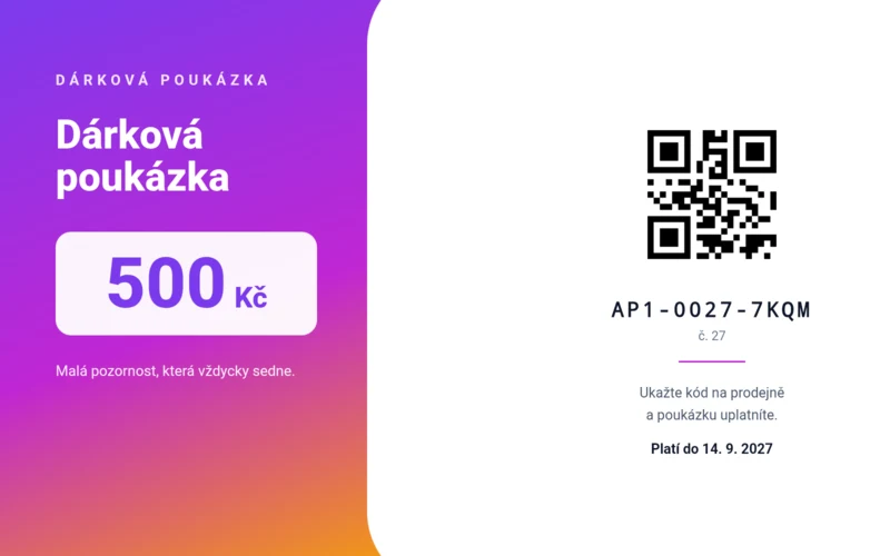 Dárková poukázka v barevném vzhledu